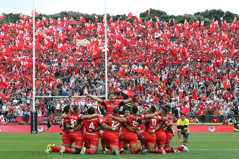 Taumalolo leads the Sipi Tau during the 2017 World Cup